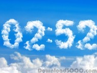 Blue Clouds Clock Screensaver screenshot